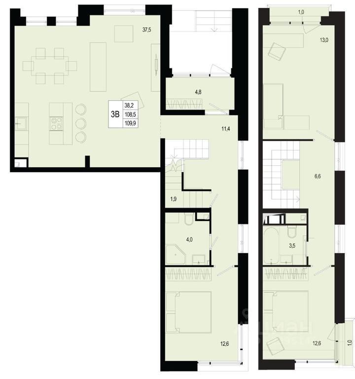 2-BD Apartment Sale, 108.5 sq. m. at Novaya Shcherbinka, Borisovka Village, Podolsk City District, Moscow Region, Russia #1 2-BD Apartment Sale, 108.5 sq. m. at Novaya Shcherbinka, Borisovka Village, Podolsk City District, Moscow Region, Russia #1