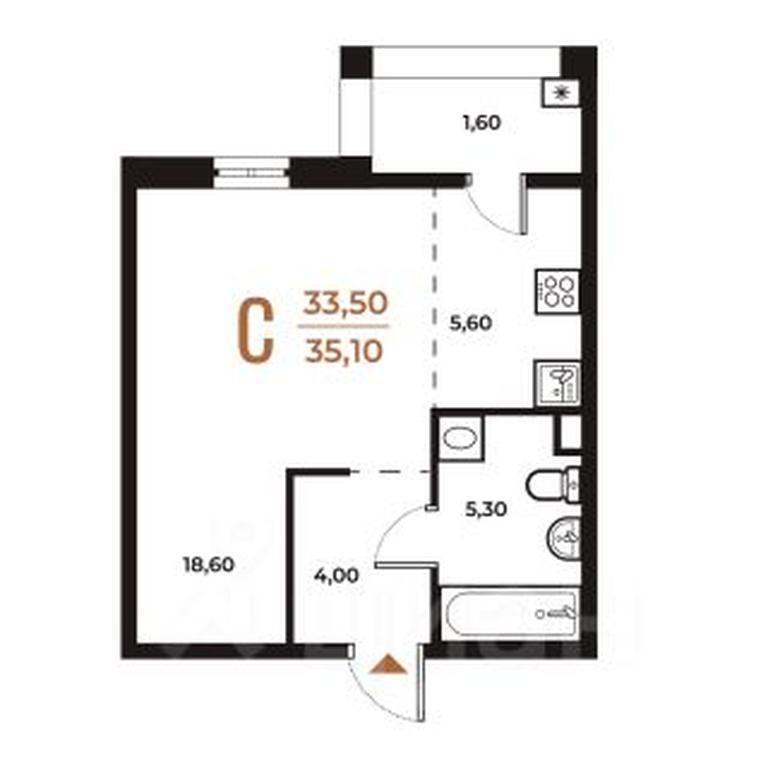 Apartment Sale, 35.1 sq. m. at Novoe Letovo, Zimyonkovskaya ulitsa, Sosenskoye Settlement, Moscow, Russia #1 Apartment Sale, 35.1 sq. m. at Novoe Letovo, Zimyonkovskaya ulitsa, Sosenskoye Settlement, Moscow, Russia #1