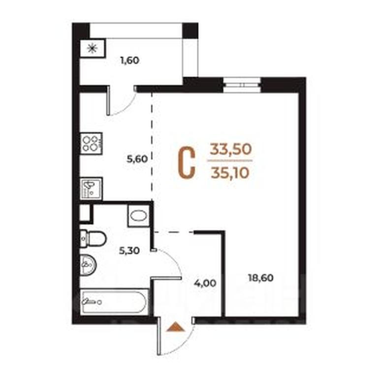 Apartment Sale, 35.1 sq. m. at Novoe Letovo, Zimyonkovskaya ulitsa, Sosenskoye Settlement, Moscow, Russia #1
