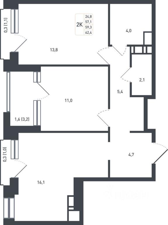 1-BD Apartment Sale, 59.3 sq. m. at Novaya Shcherbinka, Borisovka Village, Podolsk City District, Moscow Region, Russia #1 1-BD Apartment Sale, 59.3 sq. m. at Novaya Shcherbinka, Borisovka Village, Podolsk City District, Moscow Region, Russia #1