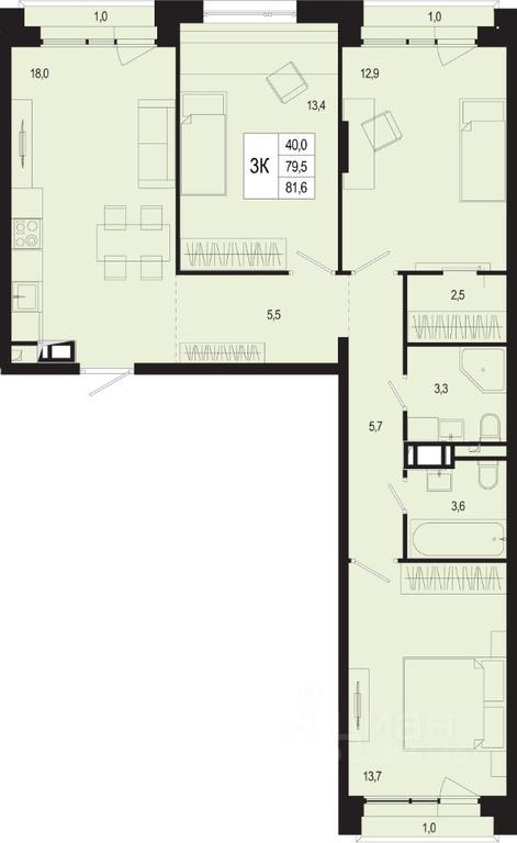 2-BD Apartment Sale, 79.5 sq. m. at Novaya Shcherbinka, Borisovka Village, Podolsk City District, Moscow Region, Russia #1 2-BD Apartment Sale, 79.5 sq. m. at Novaya Shcherbinka, Borisovka Village, Podolsk City District, Moscow Region, Russia #1