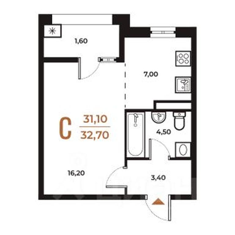 Apartment Sale, 32.7 sq. m. at Novoe Letovo, Zimyonkovskaya ulitsa, Sosenskoye Settlement, Moscow, Russia #1