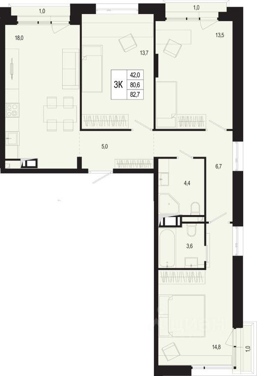 2-BD Apartment Sale, 80.6 sq. m. at Novaya Shcherbinka, Borisovka Village, Podolsk City District, Moscow Region, Russia #1 2-BD Apartment Sale, 80.6 sq. m. at Novaya Shcherbinka, Borisovka Village, Podolsk City District, Moscow Region, Russia #1
