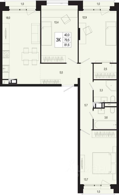 2-BD Apartment Sale, 79.5 sq. m. at Novaya Shcherbinka, Borisovka Village, Podolsk City District, Moscow Region, Russia #1 2-BD Apartment Sale, 79.5 sq. m. at Novaya Shcherbinka, Borisovka Village, Podolsk City District, Moscow Region, Russia #1