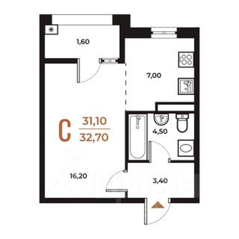 Apartment Sale, 32.7 sq. m. at Novoe Letovo, Zimyonkovskaya ulitsa, Sosenskoye Settlement, Moscow, Russia #1 Apartment Sale, 32.7 sq. m. at Novoe Letovo, Zimyonkovskaya ulitsa, Sosenskoye Settlement, Moscow, Russia #1