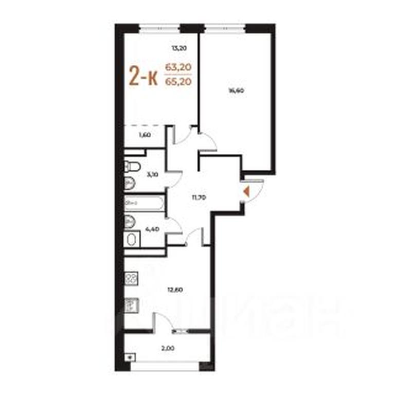 1-BD Apartment Sale, 65.2平方米 at Novoe Letovo, Zimyonkovskaya ulitsa, Sosenskoye Settlement, Moscow, Russia #1