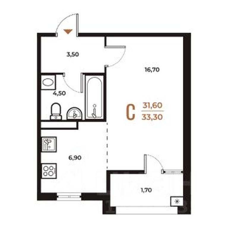 Apartment Sale, 33.3 sq. m. at Novoe Letovo, Zimyonkovskaya ulitsa, Sosenskoye Settlement, Moscow, Russia #1 Apartment Sale, 33.3 sq. m. at Novoe Letovo, Zimyonkovskaya ulitsa, Sosenskoye Settlement, Moscow, Russia #1