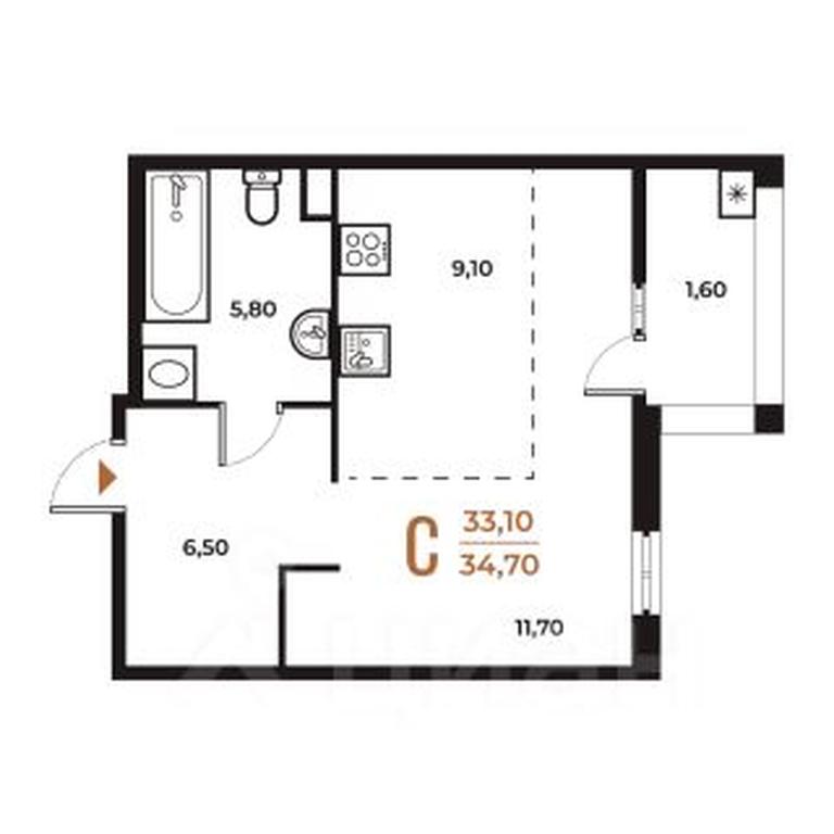 Apartment Sale, 34.7 sq. m. at Novoe Letovo, Zimyonkovskaya ulitsa, Sosenskoye Settlement, Moscow, Russia #1 Apartment Sale, 34.7 sq. m. at Novoe Letovo, Zimyonkovskaya ulitsa, Sosenskoye Settlement, Moscow, Russia #1