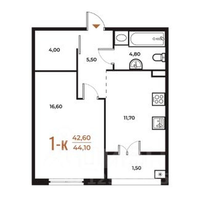 Apartment Sale, 44.1平方米 at Novoe Letovo, Zimyonkovskaya ulitsa, Sosenskoye Settlement, Moscow, Russia #1 Apartment Sale, 44.1平方米 at Novoe Letovo, Zimyonkovskaya ulitsa, Sosenskoye Settlement, Moscow, Russia #1