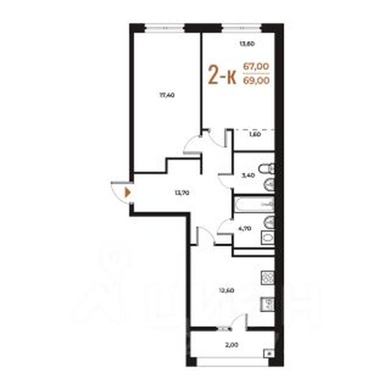 1-BD Apartment Sale, 68.4 sq. m. at Novoe Letovo, Zimyonkovskaya ulitsa, Sosenskoye Settlement, Moscow, Russia #1
