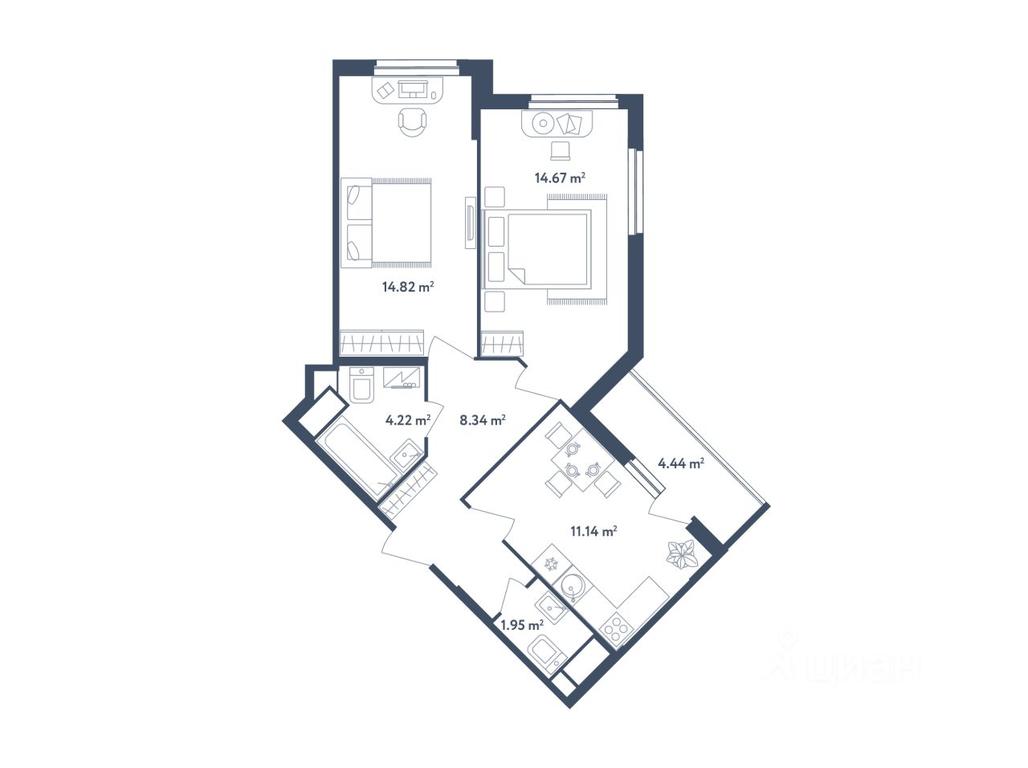 1-BD Apartment Sale, 57.36 sq. m. at Svetly mir BioPolis, posyolok Meshcherino, Leninskiy City District, Moscow Region, Russia #1 1-BD Apartment Sale, 57.36 sq. m. at Svetly mir BioPolis, posyolok Meshcherino, Leninskiy City District, Moscow Region, Russia #1