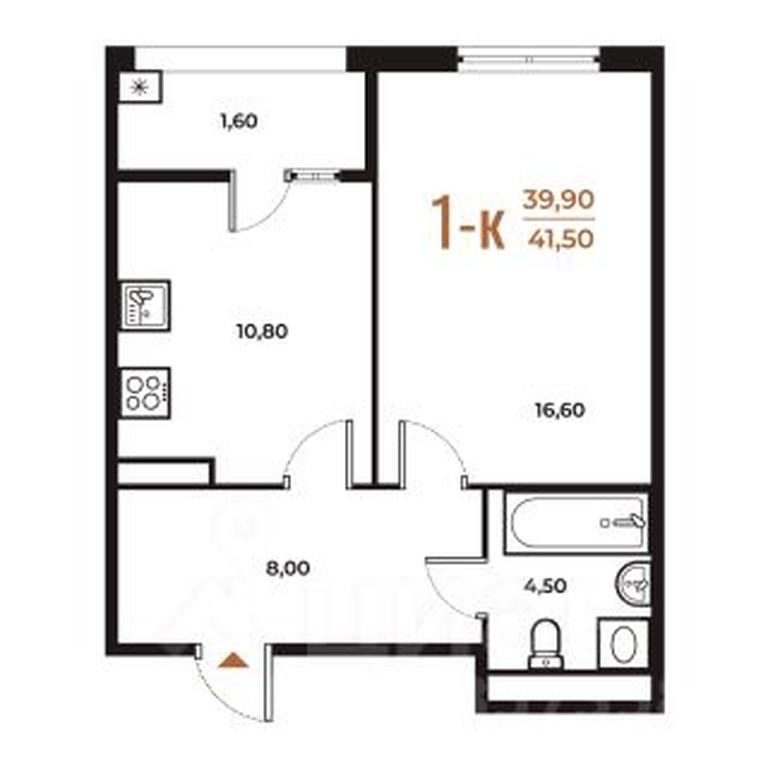 Apartment Sale, 41.5 sq. m. at Novoe Letovo, Zimyonkovskaya ulitsa, Sosenskoye Settlement, Moscow, Russia #1