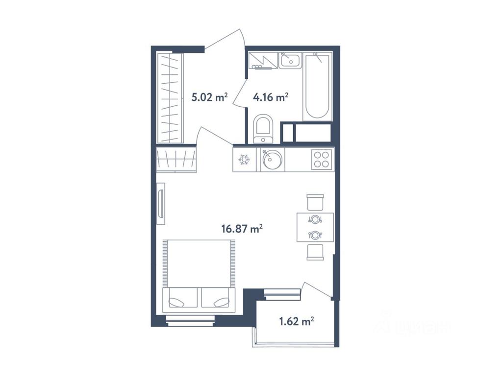 Apartment Sale, 26.86 sq. m. at Svetly mir BioPolis, posyolok Meshcherino, Leninskiy City District, Moscow Region, Russia #1