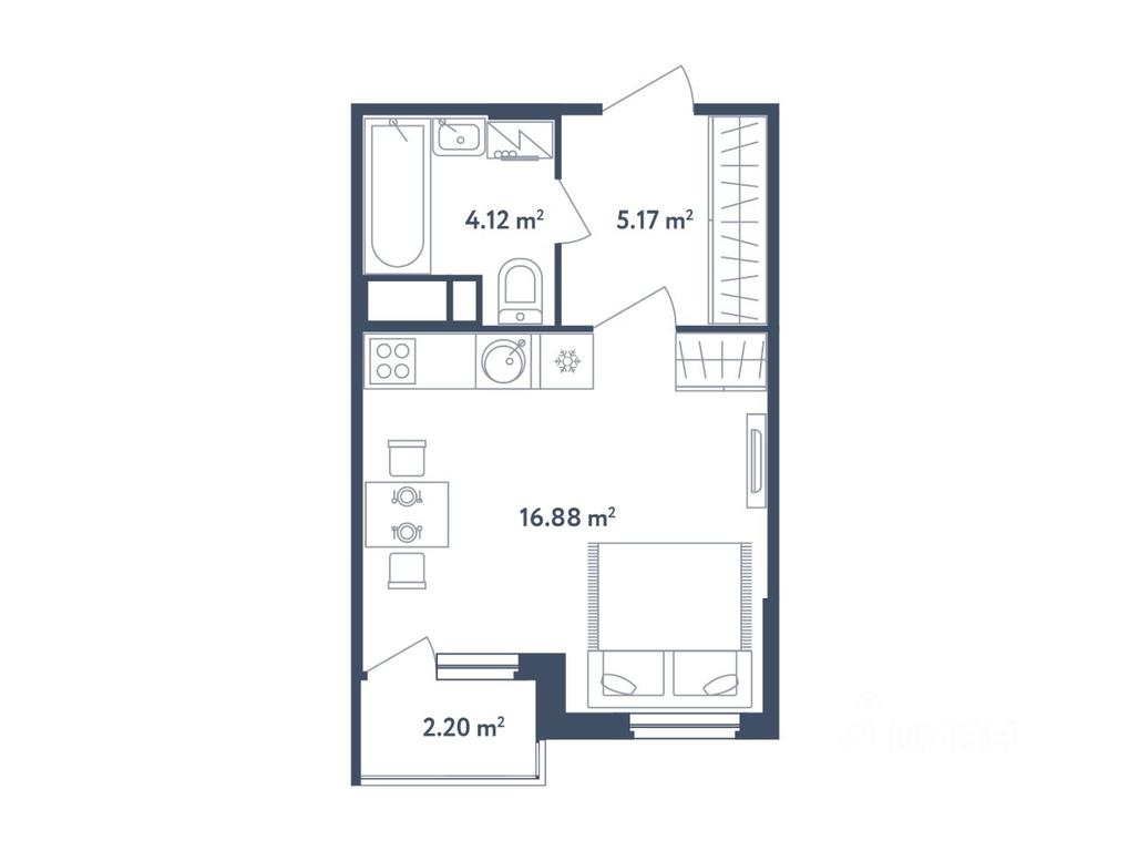 Apartment Sale, 27.27 sq. m. at Svetly mir BioPolis, posyolok Meshcherino, Leninskiy City District, Moscow Region, Russia #1