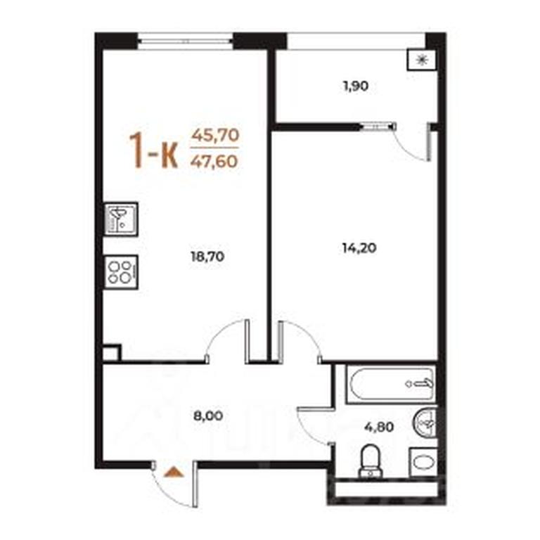 Apartment Sale, 47.6 sq. m. at Novoe Letovo, Zimyonkovskaya ulitsa, Sosenskoye Settlement, Moscow, Russia #1 Apartment Sale, 47.6 sq. m. at Novoe Letovo, Zimyonkovskaya ulitsa, Sosenskoye Settlement, Moscow, Russia #1