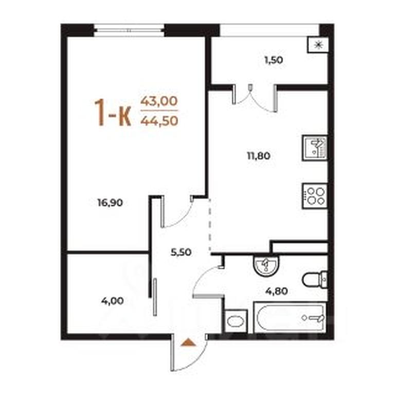Apartment Sale, 44.5 sq. m. at Novoe Letovo, Zimyonkovskaya ulitsa, Sosenskoye Settlement, Moscow, Russia #1