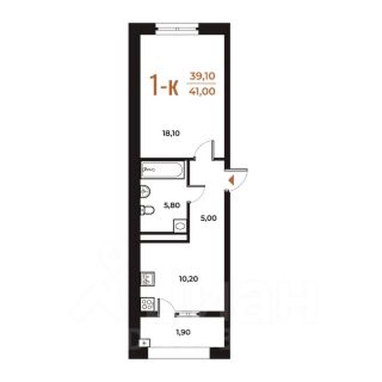 Apartment Sale, 41平方米 at Novoe Letovo, Zimyonkovskaya ulitsa, Sosenskoye Settlement, Moscow, Russia #1