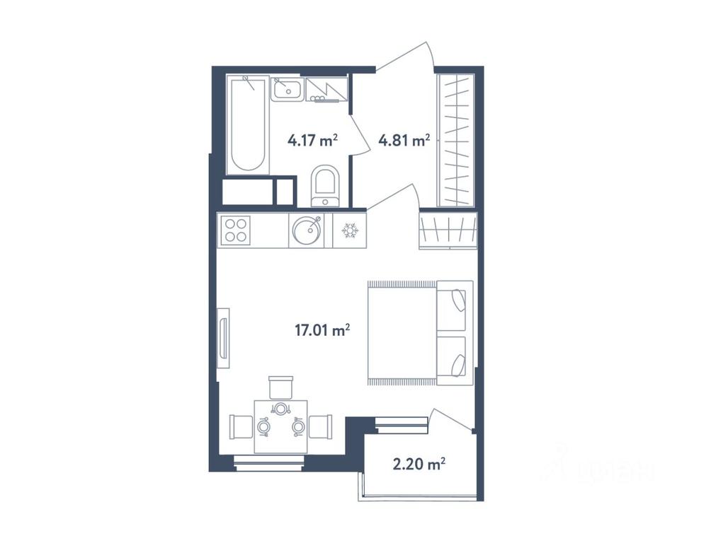 Apartment Sale, 27.09 sq. m. at Svetly mir BioPolis, posyolok Meshcherino, Leninskiy City District, Moscow Region, Russia #1
