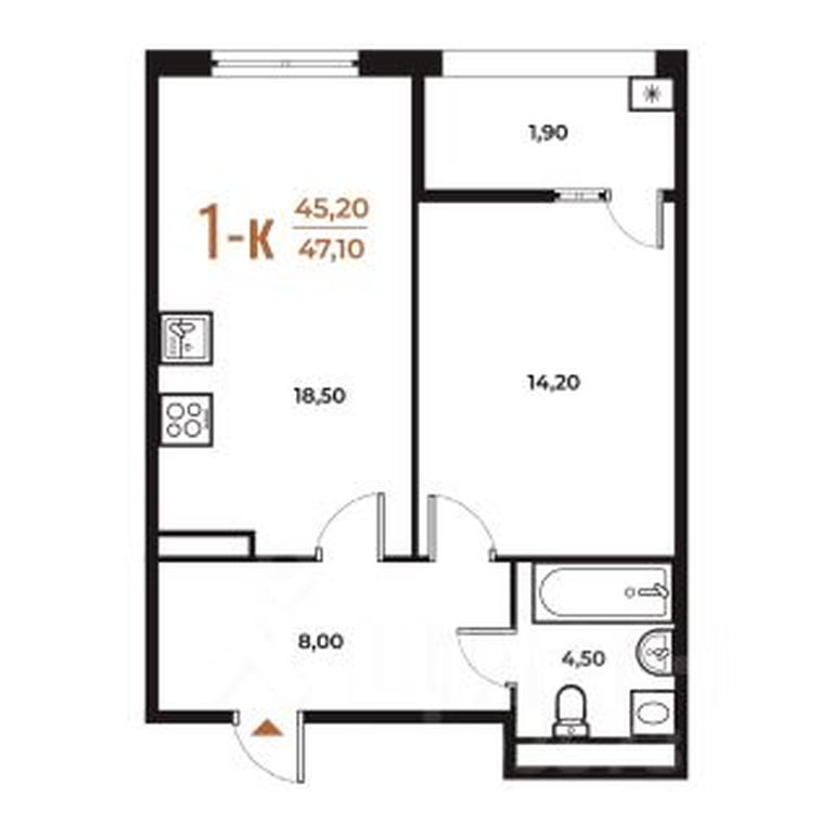 Apartment Sale, 47.1 sq. m. at Novoe Letovo, Zimyonkovskaya ulitsa, Sosenskoye Settlement, Moscow, Russia #1 Apartment Sale, 47.1 sq. m. at Novoe Letovo, Zimyonkovskaya ulitsa, Sosenskoye Settlement, Moscow, Russia #1