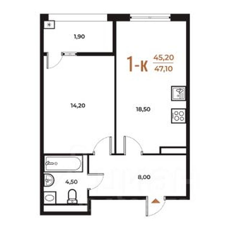 Apartment Sale, 47.1 sq. m. at Novoe Letovo, Zimyonkovskaya ulitsa, Sosenskoye Settlement, Moscow, Russia #1 Apartment Sale, 47.1 sq. m. at Novoe Letovo, Zimyonkovskaya ulitsa, Sosenskoye Settlement, Moscow, Russia #1