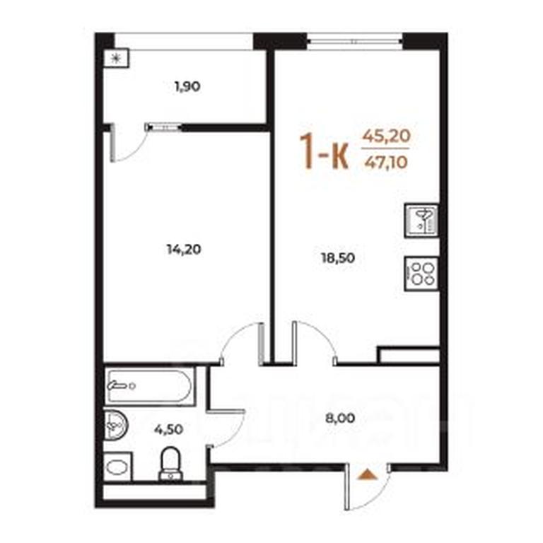 Apartment Sale, 47.1 sq. m. at Novoe Letovo, Zimyonkovskaya ulitsa, Sosenskoye Settlement, Moscow, Russia #1 Apartment Sale, 47.1 sq. m. at Novoe Letovo, Zimyonkovskaya ulitsa, Sosenskoye Settlement, Moscow, Russia #1