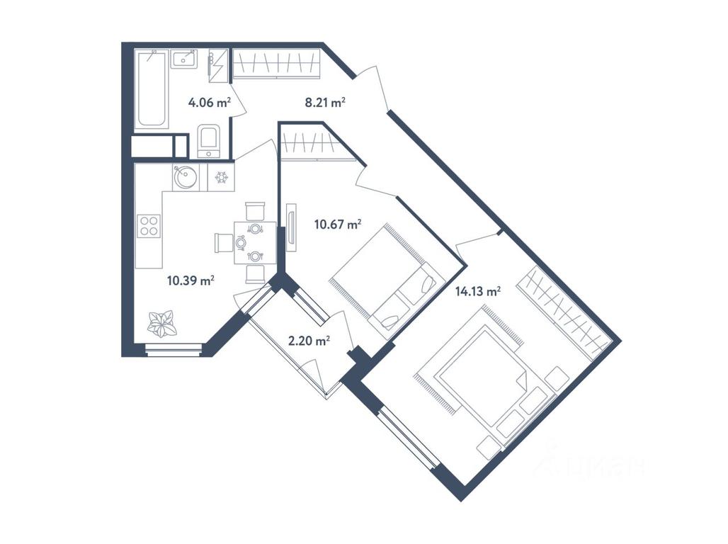 1-BD Apartment Sale, 48.56 sq. m. at Svetly mir BioPolis, posyolok Meshcherino, Leninskiy City District, Moscow Region, Russia #1 1-BD Apartment Sale, 48.56 sq. m. at Svetly mir BioPolis, posyolok Meshcherino, Leninskiy City District, Moscow Region, Russia #1