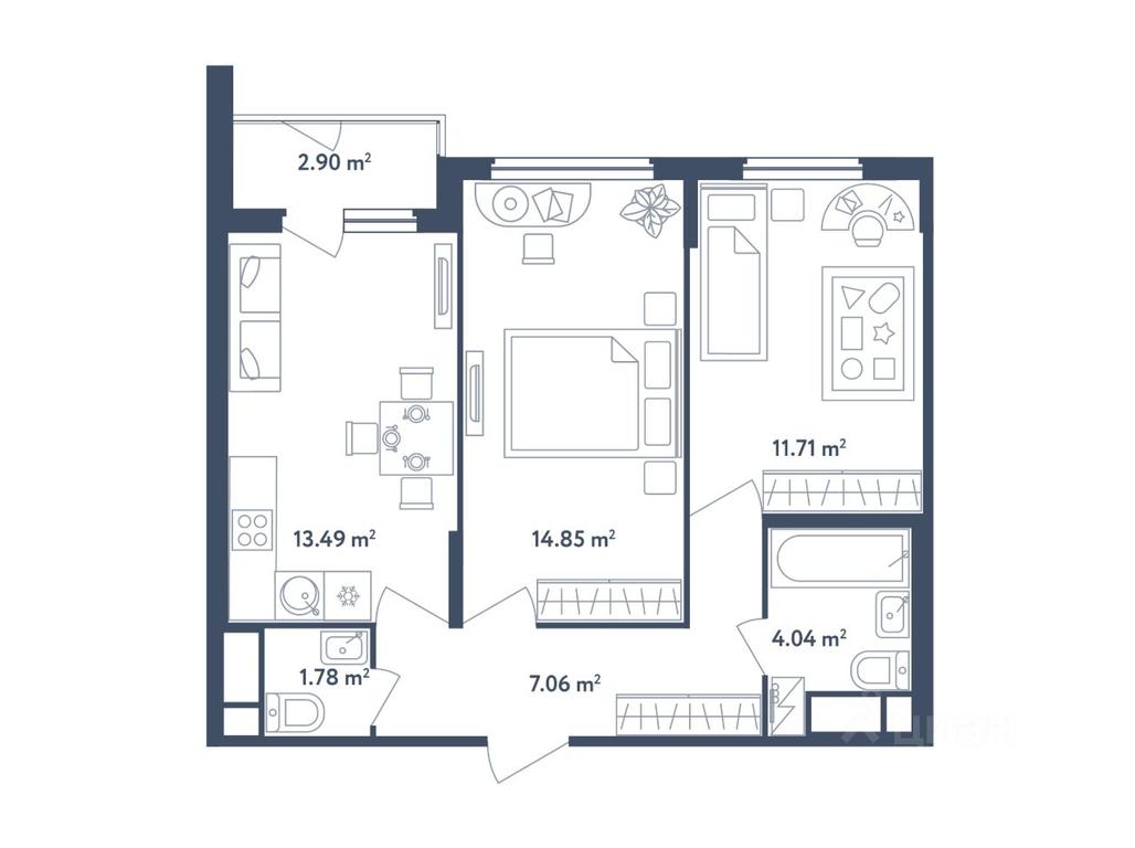 2-BD Apartment Sale, 54.38平方米 at Svetly mir BioPolis, posyolok Meshcherino, Leninskiy City District, Moscow Region, Russia #1 2-BD Apartment Sale, 54.38平方米 at Svetly mir BioPolis, posyolok Meshcherino, Leninskiy City District, Moscow Region, Russia #1