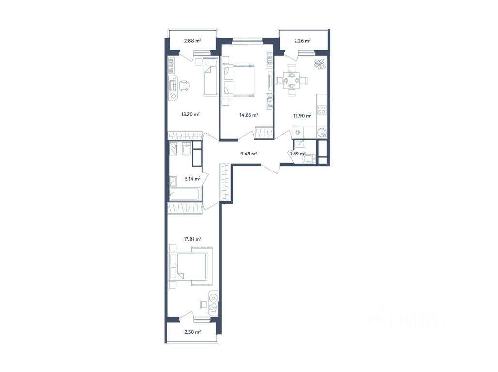 2-BD Apartment Sale, 78.58 sq. m. at Svetly mir BioPolis, posyolok Meshcherino, Leninskiy City District, Moscow Region, Russia #1 2-BD Apartment Sale, 78.58 sq. m. at Svetly mir BioPolis, posyolok Meshcherino, Leninskiy City District, Moscow Region, Russia #1
