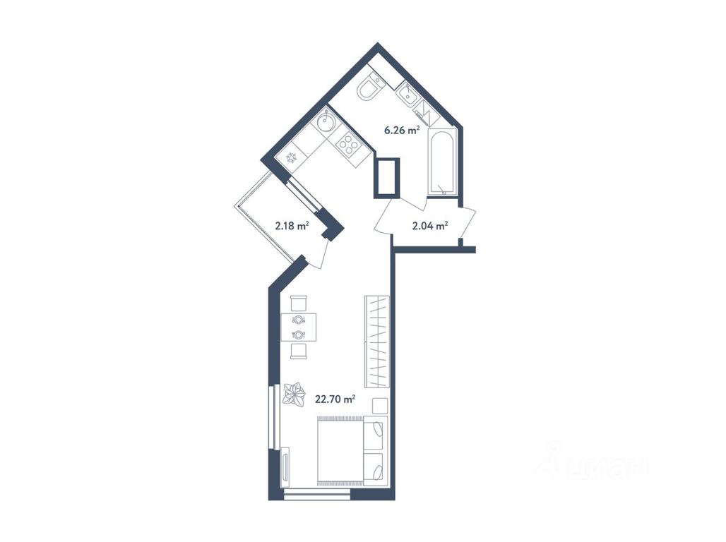 Apartment Sale, 32.09 sq. m. at Svetly mir BioPolis, posyolok Meshcherino, Leninskiy City District, Moscow Region, Russia #1