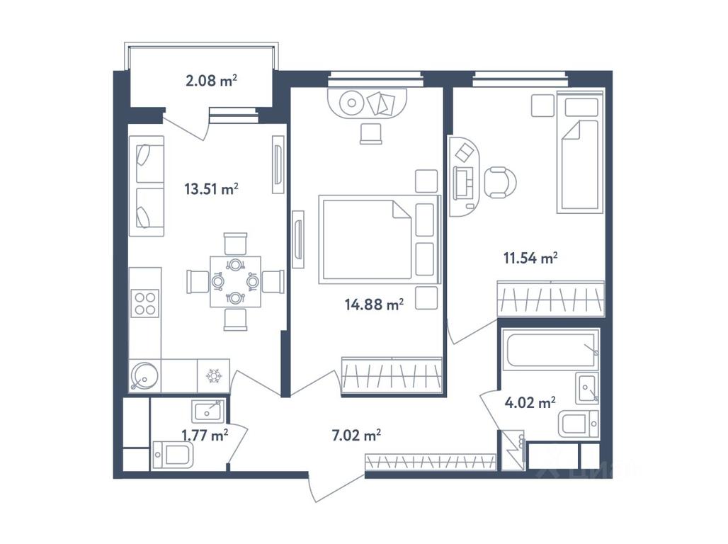 1-BD Apartment Sale, 53.78 sq. m. at Svetly mir BioPolis, posyolok Meshcherino, Leninskiy City District, Moscow Region, Russia #1 1-BD Apartment Sale, 53.78 sq. m. at Svetly mir BioPolis, posyolok Meshcherino, Leninskiy City District, Moscow Region, Russia #1