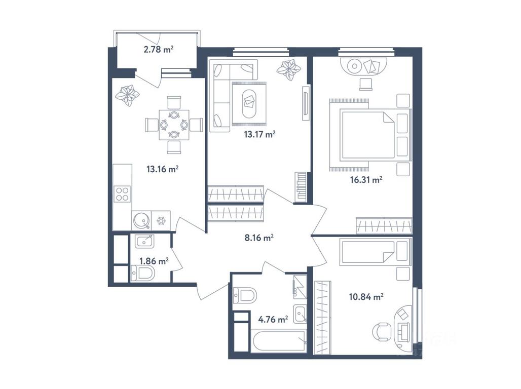2-BD Apartment Sale, 69.65平方米 at Svetly mir BioPolis, posyolok Meshcherino, Leninskiy City District, Moscow Region, Russia #1 2-BD Apartment Sale, 69.65平方米 at Svetly mir BioPolis, posyolok Meshcherino, Leninskiy City District, Moscow Region, Russia #1