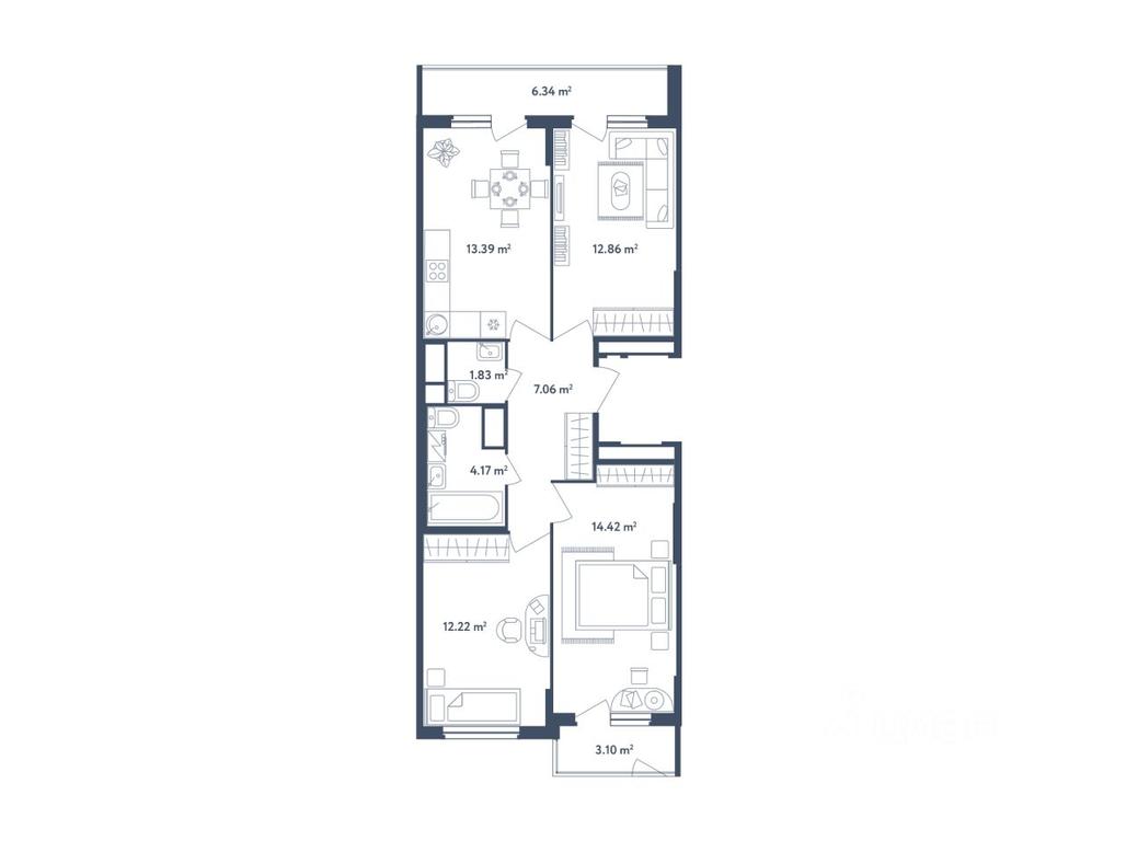 2-BD Apartment Sale, 70.67平方米 at Svetly mir BioPolis, posyolok Meshcherino, Leninskiy City District, Moscow Region, Russia #1 2-BD Apartment Sale, 70.67平方米 at Svetly mir BioPolis, posyolok Meshcherino, Leninskiy City District, Moscow Region, Russia #1