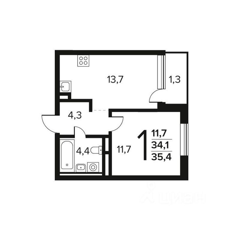 Apartment Sale, 35.4 sq. m. at Novye Vatutinki. Kvartal u vody, mikrorayon Zarechny, zhiloy rayon Novyye Vatutinki, Troitsk District, Moscow, Russia #1 Apartment Sale, 35.4 sq. m. at Novye Vatutinki. Kvartal u vody, mikrorayon Zarechny, zhiloy rayon Novyye Vatutinki, Troitsk District, Moscow, Russia #1