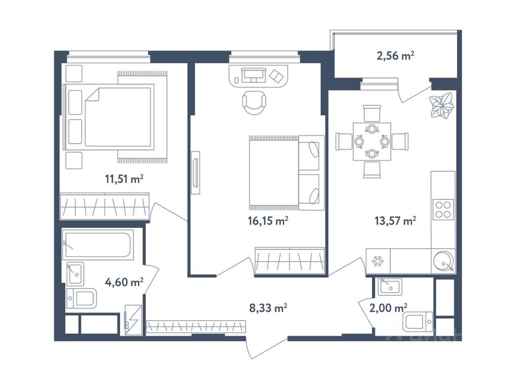 1-BD Apartment Sale, 57.44 sq. m. at Svetly mir BioPolis, posyolok Meshcherino, Leninskiy City District, Moscow Region, Russia #1 1-BD Apartment Sale, 57.44 sq. m. at Svetly mir BioPolis, posyolok Meshcherino, Leninskiy City District, Moscow Region, Russia #1