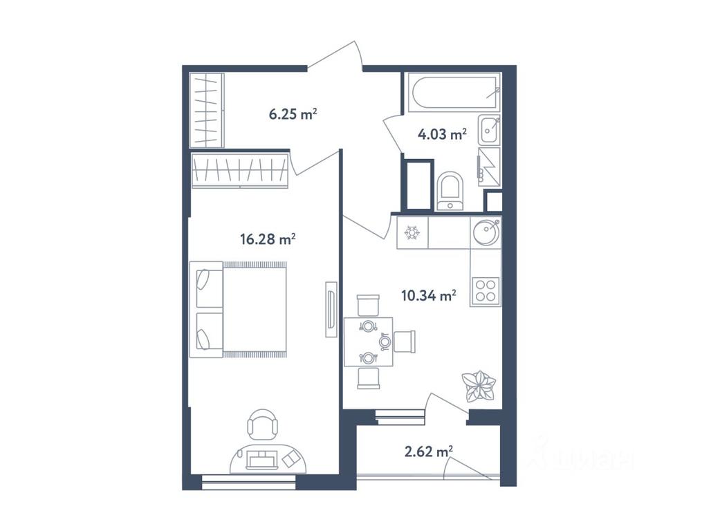Apartment Sale, 38.21 sq. m. at Svetly mir BioPolis, posyolok Meshcherino, Leninskiy City District, Moscow Region, Russia #1