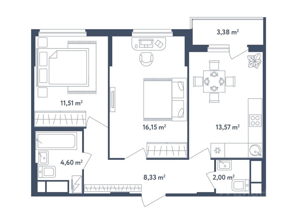 1-BD Apartment Sale, 57.85 sq. m. at Svetly mir BioPolis, posyolok Meshcherino, Leninskiy City District, Moscow Region, Russia #1 1-BD Apartment Sale, 57.85 sq. m. at Svetly mir BioPolis, posyolok Meshcherino, Leninskiy City District, Moscow Region, Russia #1
