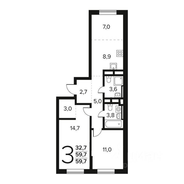 2-BD Apartment Sale, 59.7 sq. m. at Novye Vatutinki. Kvartal u vody, mikrorayon Zarechny, zhiloy rayon Novyye Vatutinki, Troitsk District, Moscow, Russia #1 2-BD Apartment Sale, 59.7 sq. m. at Novye Vatutinki. Kvartal u vody, mikrorayon Zarechny, zhiloy rayon Novyye Vatutinki, Troitsk District, Moscow, Russia #1