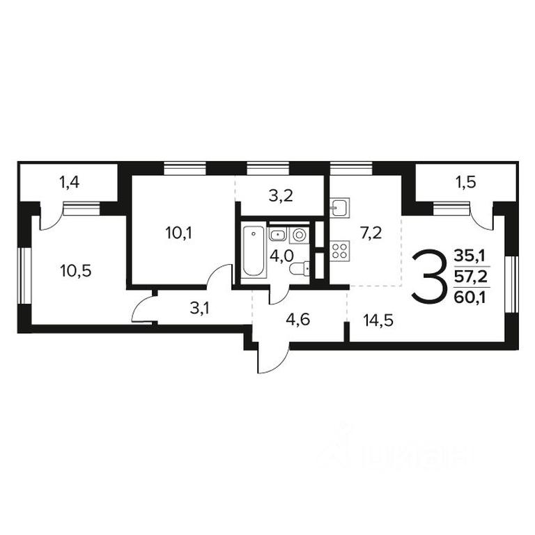 2-BD Apartment Sale, 60.1 sq. m. at Novye Vatutinki. Kvartal u vody, mikrorayon Zarechny, zhiloy rayon Novyye Vatutinki, Troitsk District, Moscow, Russia #1 2-BD Apartment Sale, 60.1 sq. m. at Novye Vatutinki. Kvartal u vody, mikrorayon Zarechny, zhiloy rayon Novyye Vatutinki, Troitsk District, Moscow, Russia #1