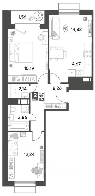 1-BD Apartment Sale, 62.74平方米 at Publitsist, ulitsa Zelyonaya Roshcha, Pushkino, Moscow Region, Russia #1 1-BD Apartment Sale, 62.74平方米 at Publitsist, ulitsa Zelyonaya Roshcha, Pushkino, Moscow Region, Russia #1