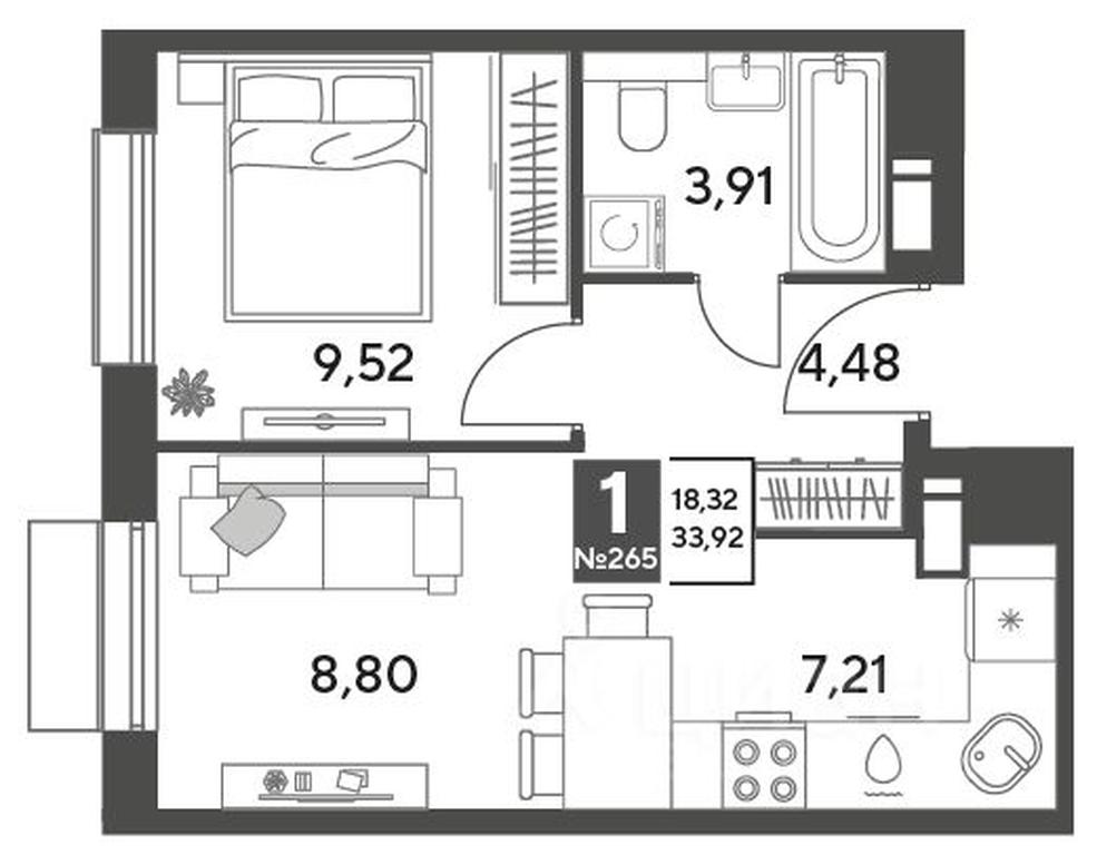 Apartment Sale, 33.92 sq. m. at Publitsist, ulitsa Zelyonaya Roshcha, Pushkino, Moscow Region, Russia #1 Apartment Sale, 33.92 sq. m. at Publitsist, ulitsa Zelyonaya Roshcha, Pushkino, Moscow Region, Russia #1