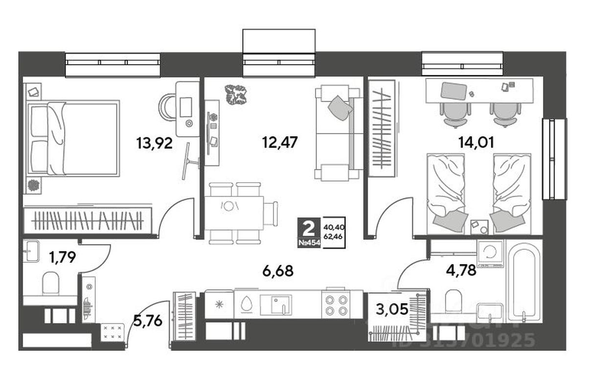 1-BD Apartment Sale, 62.46 sq. m. at Publitsist, ulitsa Zelyonaya Roshcha, Pushkino, Moscow Region, Russia #1 1-BD Apartment Sale, 62.46 sq. m. at Publitsist, ulitsa Zelyonaya Roshcha, Pushkino, Moscow Region, Russia #1
