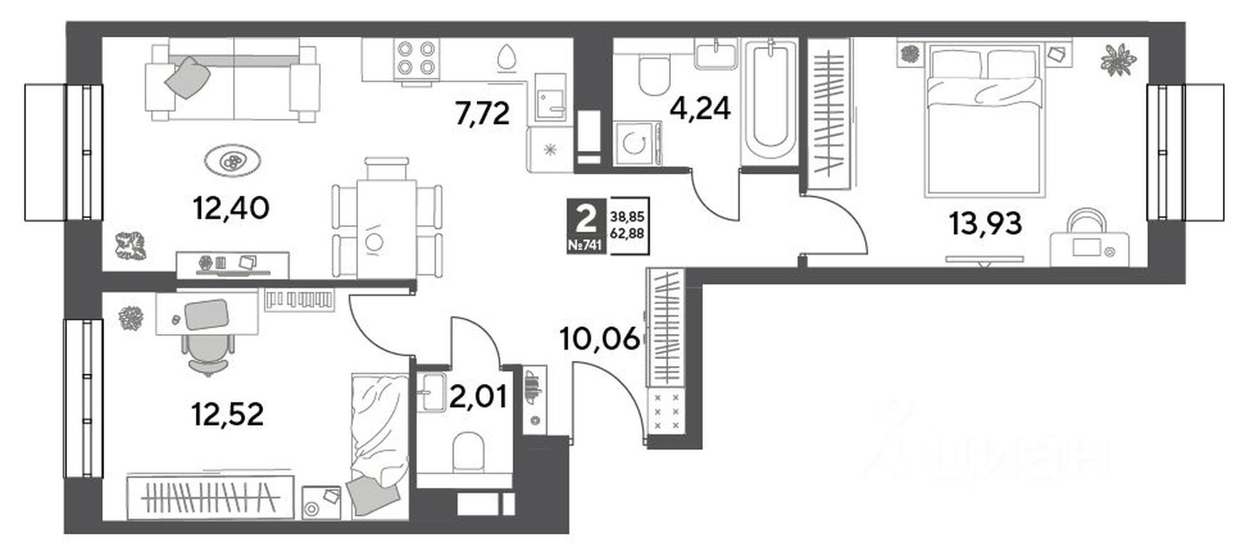 1-BD Apartment Sale, 62.88平方米 at Publitsist, ulitsa Zelyonaya Roshcha, Pushkino, Moscow Region, Russia #1 1-BD Apartment Sale, 62.88平方米 at Publitsist, ulitsa Zelyonaya Roshcha, Pushkino, Moscow Region, Russia #1