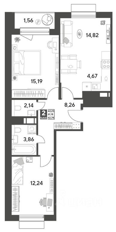 1-BD Apartment Sale, 62.74平方米 at Publitsist, ulitsa Zelyonaya Roshcha, Pushkino, Moscow Region, Russia #1 1-BD Apartment Sale, 62.74平方米 at Publitsist, ulitsa Zelyonaya Roshcha, Pushkino, Moscow Region, Russia #1