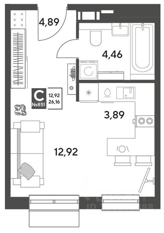 Apartment Sale, 26.16平方米 at Publitsist, ulitsa Zelyonaya Roshcha, Pushkino, Moscow Region, Russia #2 Apartment Sale, 26.16平方米 at Publitsist, ulitsa Zelyonaya Roshcha, Pushkino, Moscow Region, Russia #2