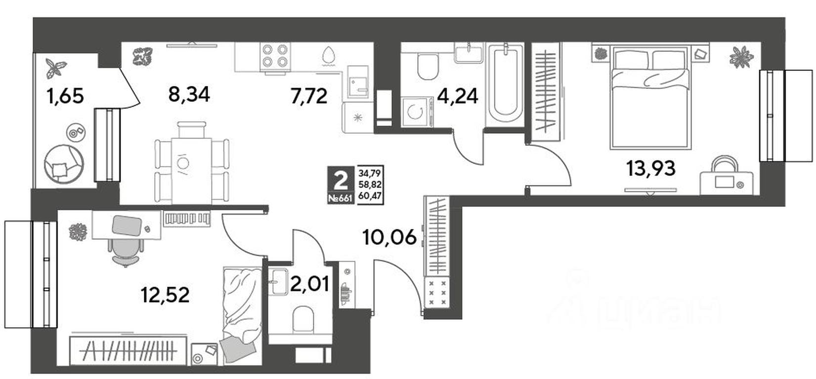 1-BD Apartment Sale, 60.47 sq. m. at Publitsist, ulitsa Zelyonaya Roshcha, Pushkino, Moscow Region, Russia #1 1-BD Apartment Sale, 60.47 sq. m. at Publitsist, ulitsa Zelyonaya Roshcha, Pushkino, Moscow Region, Russia #1