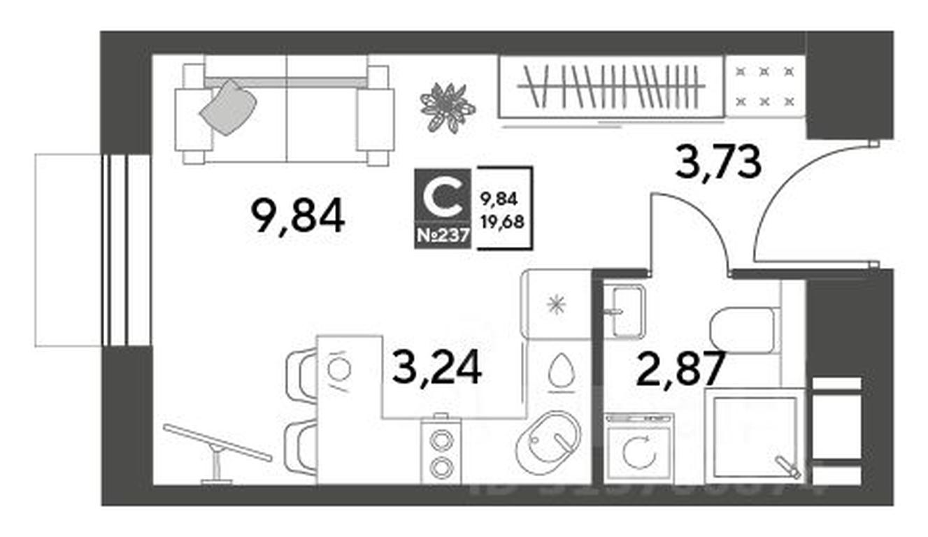 Apartment Sale, 19.68 sq. m. at Publitsist, ulitsa Zelyonaya Roshcha, Pushkino, Moscow Region, Russia #1