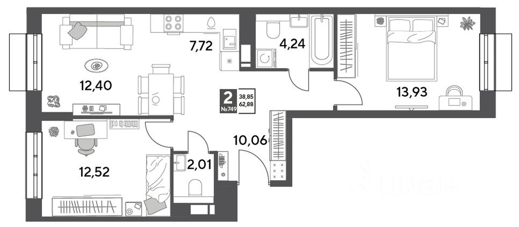1-BD Apartment Sale, 62.88平方米 at Publitsist, ulitsa Zelyonaya Roshcha, Pushkino, Moscow Region, Russia #1 1-BD Apartment Sale, 62.88平方米 at Publitsist, ulitsa Zelyonaya Roshcha, Pushkino, Moscow Region, Russia #1