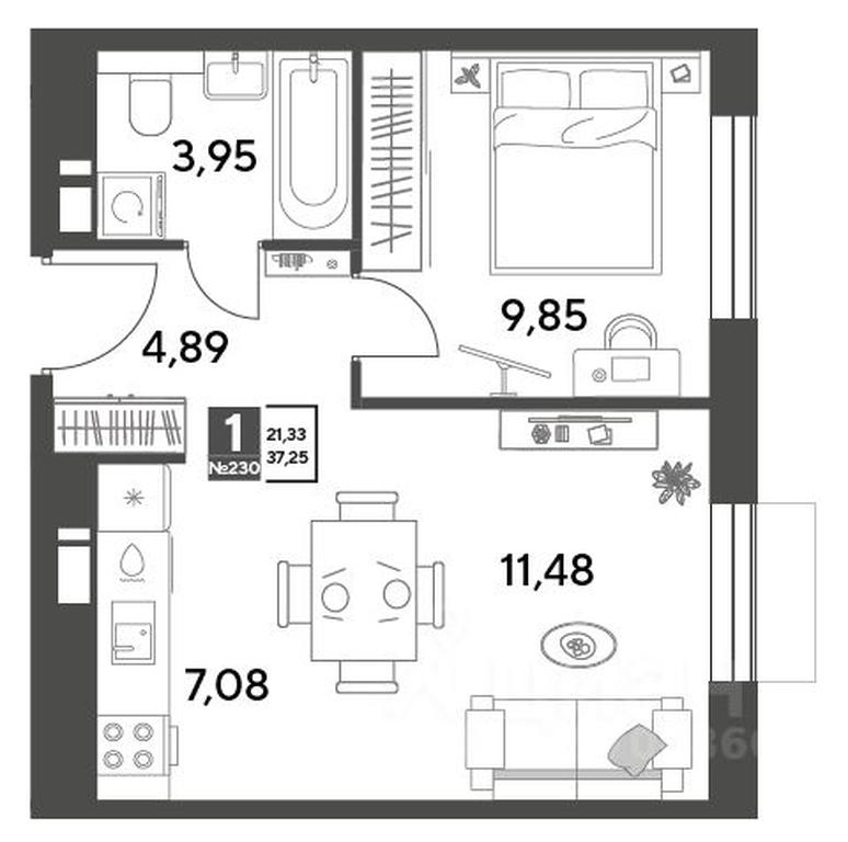 Apartment Sale, 37.25平方米 at Publitsist, ulitsa Zelyonaya Roshcha, Pushkino, Moscow Region, Russia #1 Apartment Sale, 37.25平方米 at Publitsist, ulitsa Zelyonaya Roshcha, Pushkino, Moscow Region, Russia #1
