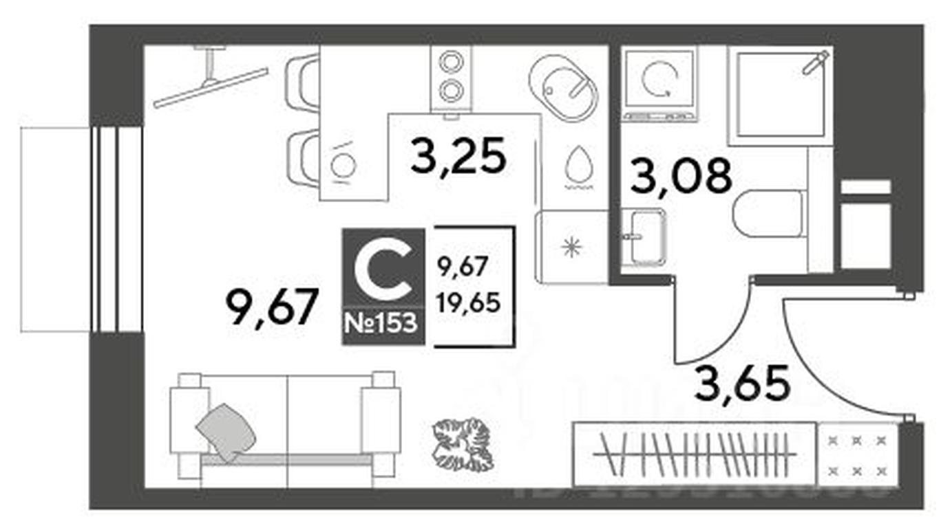Apartment Sale, 19.65平方米 at Publitsist, ulitsa Zelyonaya Roshcha, Pushkino, Moscow Region, Russia #1