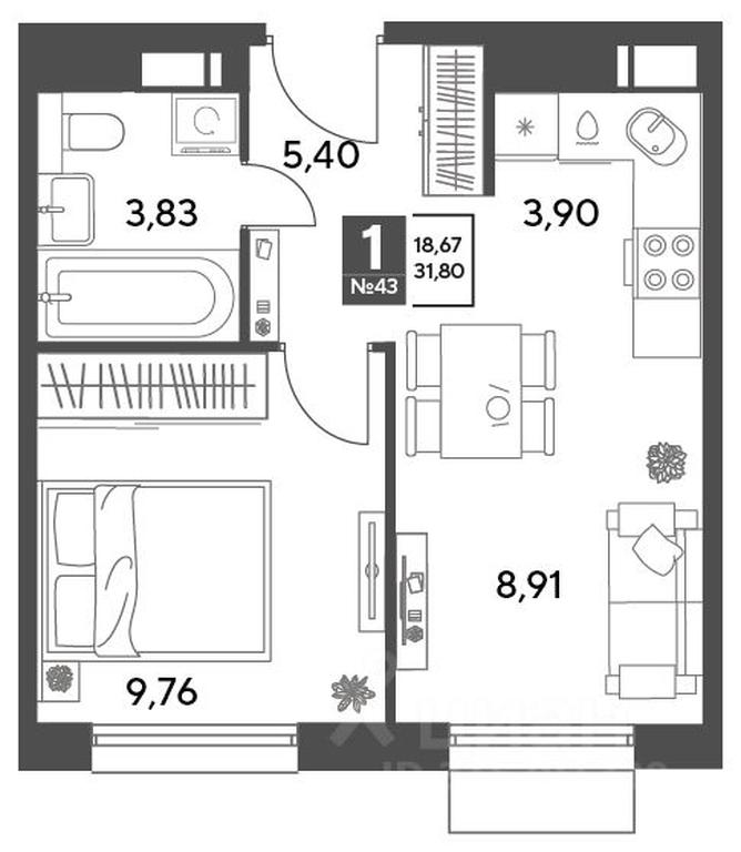 Apartment Sale, 31.8平方米 at Publitsist, ulitsa Zelyonaya Roshcha, Pushkino, Moscow Region, Russia #1 Apartment Sale, 31.8平方米 at Publitsist, ulitsa Zelyonaya Roshcha, Pushkino, Moscow Region, Russia #1
